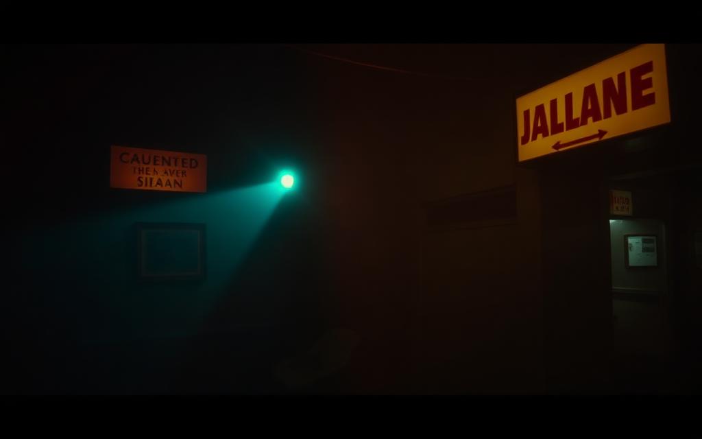 Example of a cinematic Midjourney prompt result with strong lighting